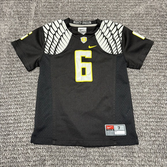 Nike Other - Nike Oregon Ducks Boys Football Jersey Size 7 Black Yellow NCAA #6 Shirt
